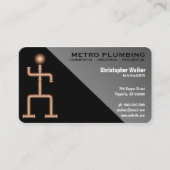 Cool Fun Black Grey Plumber Carte de visite (Devant)