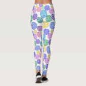 Cool Fun Colorful Pickleball Patroon Leggings (Achterkant)
