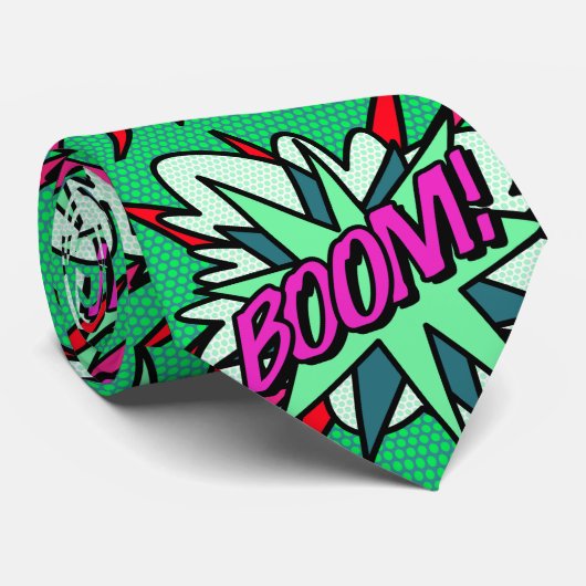 Cool Fun Comic Book BOOM Superheld Stropdas (Opgerold)