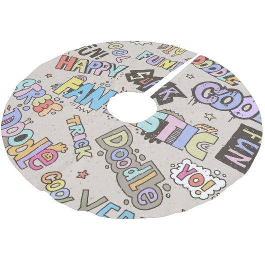 Cool Fun Doodle Lettering  Kerstboom Rok (Gekanteld)