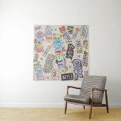Cool Fun Doodle Lettering  Wandkleed (In Situ (horizontaal))