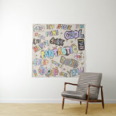 Cool Fun Doodle Lettering  Wandkleed (In situ)
