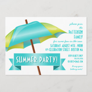 Cool Fun in Sun Summer Party Invitation Kaart