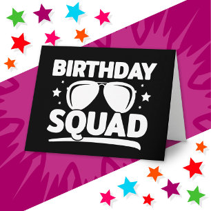 Cool Fun Matching Group Party Crew Verjaardagssele Kaart