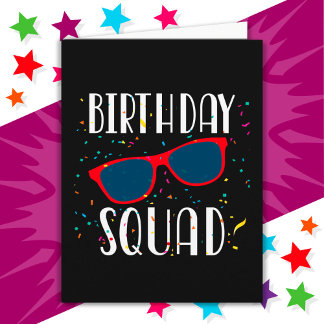 Cool Fun Matching Group Party Crew Verjaardagssele Kaart