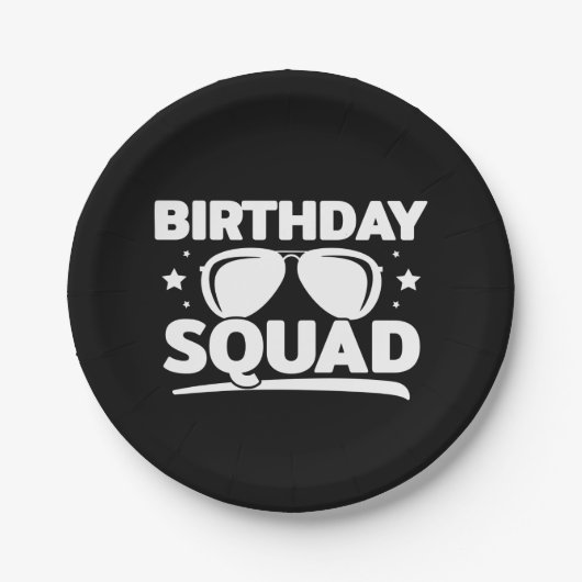 Cool Fun Matching Group Party Crew Verjaardagssele Papieren Bordje (Voorkant)