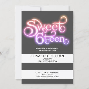 Cool fun moderne strepen typografie lief zestien kaart