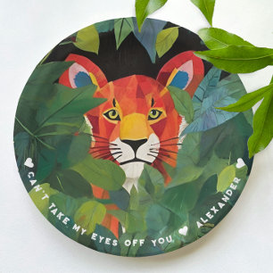 Cool Fun Oranje Safari Tijger Kleurrijk Jungle Sch Papieren Bordje