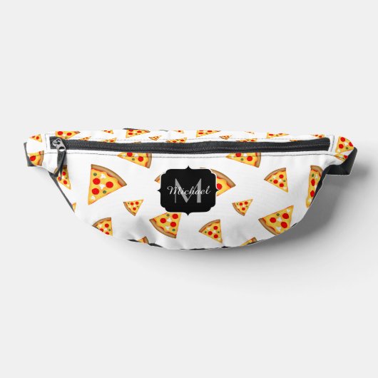 Cool fun pizza tranches motif blanc Monogramme (Poser)