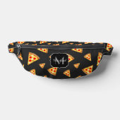 Cool fun pizza tranches motif gris foncé Monogramm (Poser)