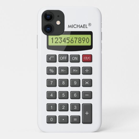 Cool Fun Rekenmachinepatroon met aangepaste tekst Case-Mate iPhone Case (Achterkant)