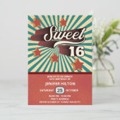 Cool fun retro typografie lief 16 kaart (Staand voorkant)