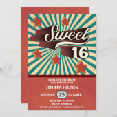 Cool fun retro typografie lief 16 kaart (Voorkant / Achterkant)