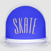 Cool Fun SKATE Text Vivid Royal Blue Background Sneeuwbol (Voorkant)