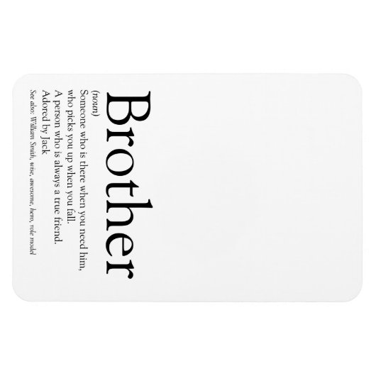 Cool Fun Typographic Best Brother Ever Definition Magneet (Horizontaal)