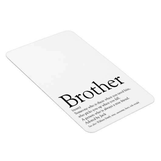 Cool Fun Typographic Best Brother Ever Definition Magneet (Rechterzijde)