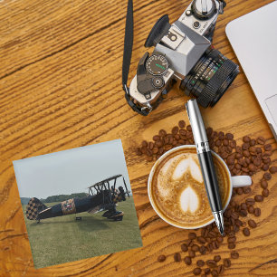 Cool Fun Vliegtuigfoto, Pilot Family, Luchtvaart Glazen Onderzetter