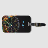 Cool Funfair at Night Monogram Bagagelabel (Voorkant (horizontaal))