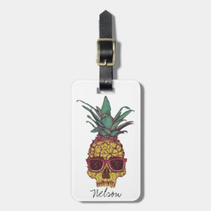 Cool Funky Geek Pineappel Punk Aangepaste Kleur Bagagelabel