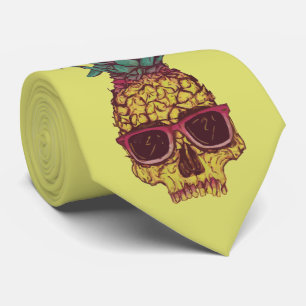 Cool Funky Geek Pineappel Punk Aangepaste Kleur Stropdas