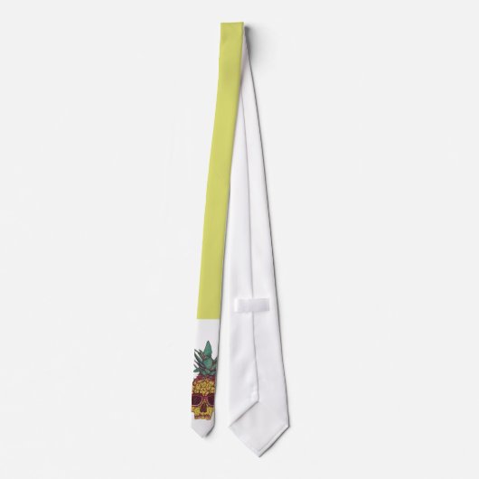 Cool Funky Geek Pineappel Punk Aangepaste Kleur Stropdas (Achterkant)