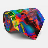 Cool Funky Hip Artsy Creatieve Moderne Kunst Schil Stropdas (Opgerold)