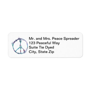 Cool Funky Modern Peace Sign Adresetiketten Etiket