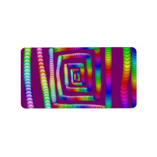 Cool Funky Rainbow Maze Rolling Marbles Design Etiket