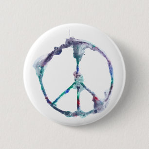 Cool Funky Stropdas geverfd kijken Peace Sign Butt Ronde Button 5,7 Cm