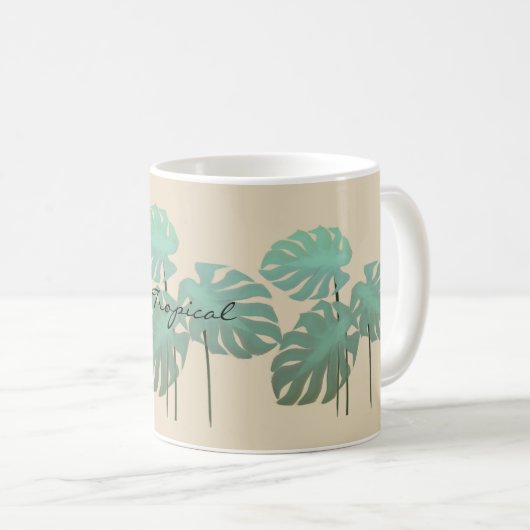 Cool Funky Tropical Leaf voegt Mok toe (Voorkant rechts)