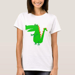 Cool Funny Alligator Primitive Art T-shirt