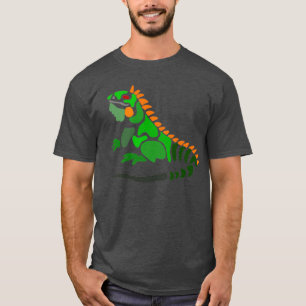 Cool Funny Artsy Green Iguana Abstracte Art T-shirt