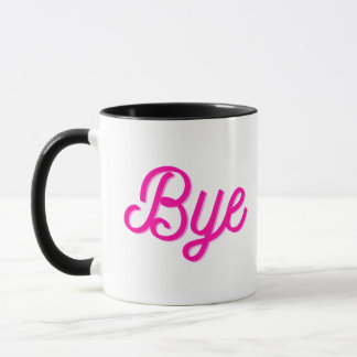 Cool Funny Cat met roze tekst tot ziens Mok
