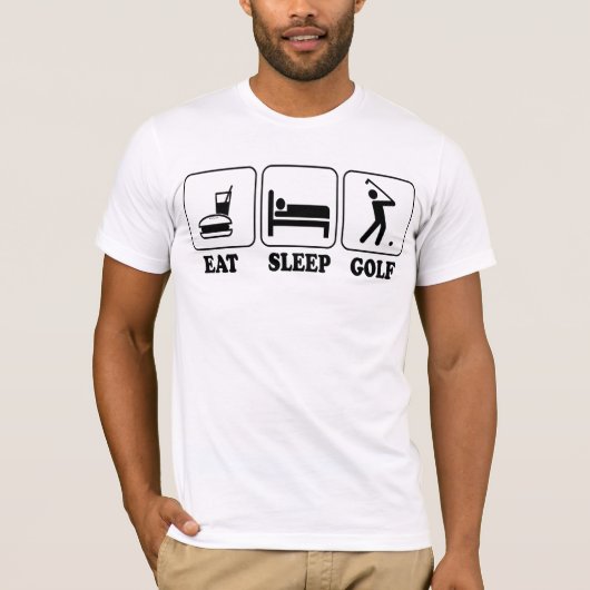 Cool Funny Eat Sleep Golf Custom Art T Shirt (Voorkant)