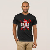 Cool Funny Grill Master BBQ Lover Black T-shirt (Voorkant volledig)