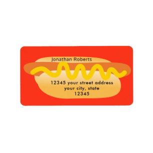 Cool Funny Hot Dog Novelty Red Retour Adres Etiket