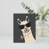 Cool Funny Lama met zonnebril Alpaca Dank u Briefkaart (Staand voorkant)