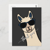 Cool Funny Lama met zonnebril Alpaca Dank u Briefkaart (Voorkant / Achterkant)