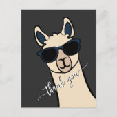 Cool Funny Lama met zonnebril Alpaca Dank u Briefkaart (Voorkant)