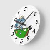 Cool Funny Man Cave Pool Shark Rebel Wall Clocks Ronde Klok (Hoek)
