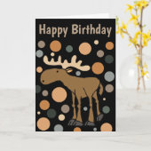 Cool Funny Moose en Circles Abstracte kunst Kaart (Gele Bloem)