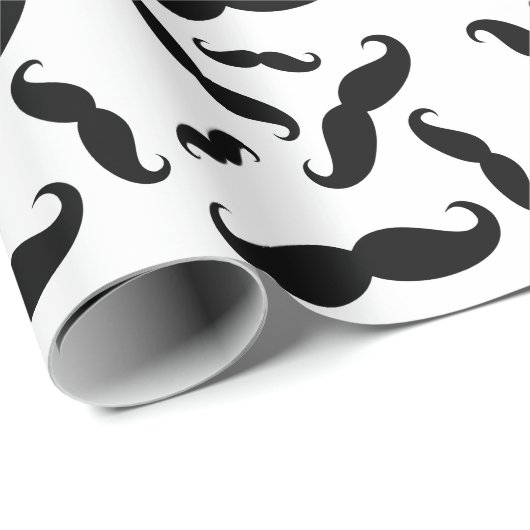 Cool Funny Repating Mustache Cadeaupapier (Rol Hoek)