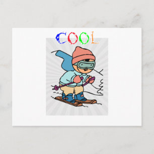 Cool Funny Skier design voor skiën skiën grapp Briefkaart