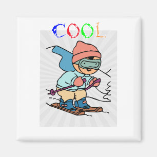 Cool Funny Skier design voor skiën skiën grapp Magneet