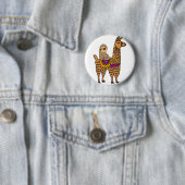 Cool Funny Sloth Riding Llama Ronde Button 5,7 Cm (In situ)