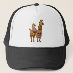 Cool Funny Sloth Riding Llama Trucker Pet