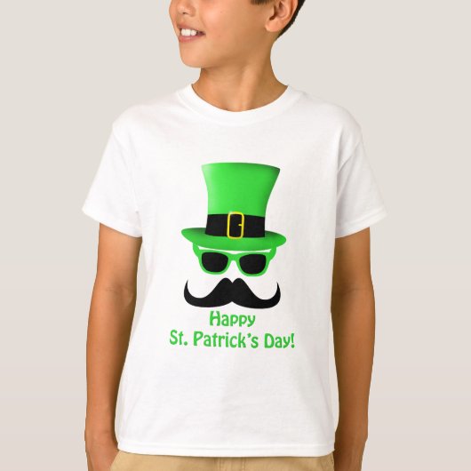 Cool Funny St. Patrick's Day Mustache Top hat Man (Voorkant)