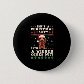 Cool Funny Wiener Dog Christmas Dachshund Holiday  Ronde Button 5,7 Cm