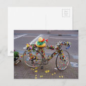 Cool Funny Yellow Duck Bicycle in Amsterdam Briefkaart (Voorkant / Achterkant)