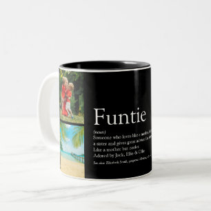 Cool Funtie tante Auntie Definition Photo Collage Tweekleurige Koffiemok